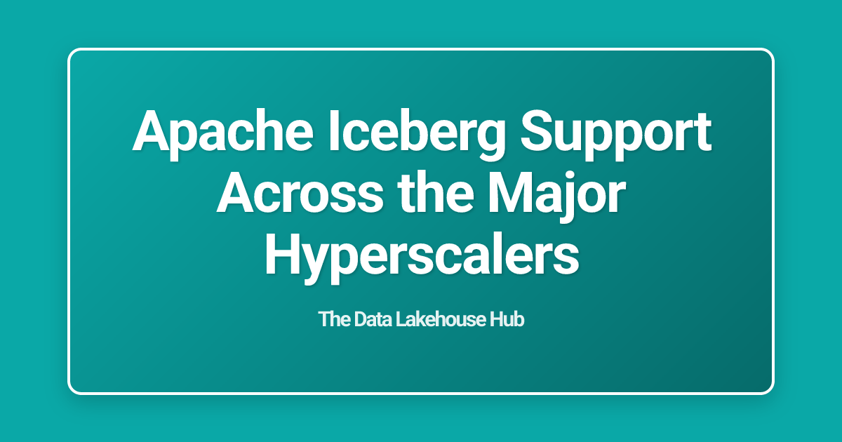 Apache Iceberg Support Across the Major Hyperscalers