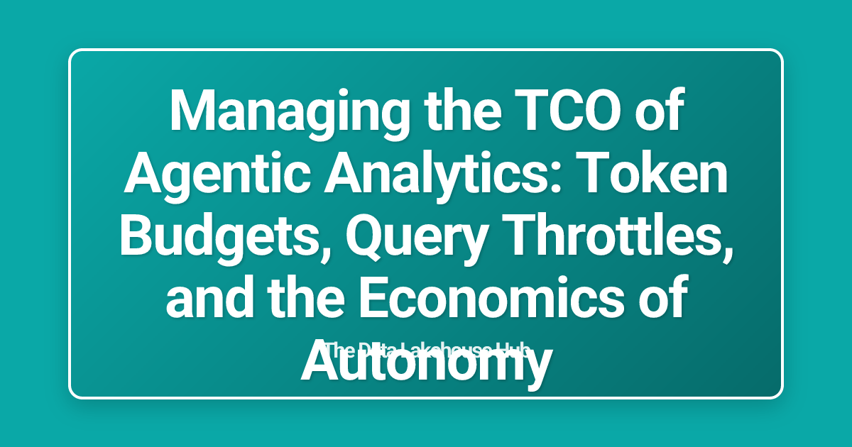 Managing the TCO of Agentic Analytics: Token Budgets, Query Throttles, and the Economics of Autonomy